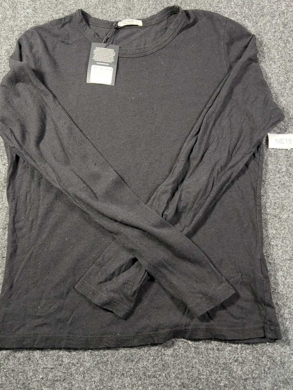 Buck Mason Black Cloud Jersey Slim Crewneck L/S Tee Mens Large NWI Msrp58 [NE15]
